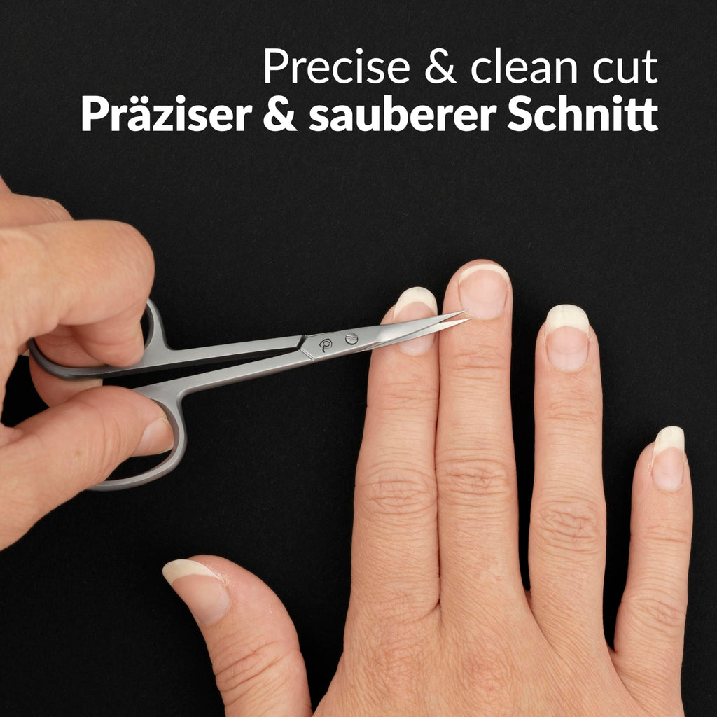 marQus - Straight nail scissors made in Germany Solingen for precise cutting of nails suitable as fingernail and toenail cutter with Premium Storage Case