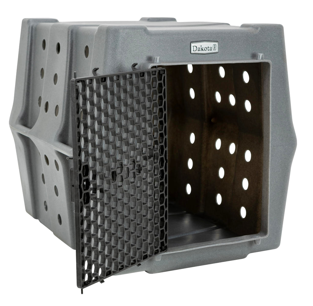 Dakota 283 Canine Rough and Tough Economy Dog Crate w/ Removable Two-Way Door - Heavy Duty Outdoor Kennel for Medium Breed Dogs (Coyote Granite, Intermediate)