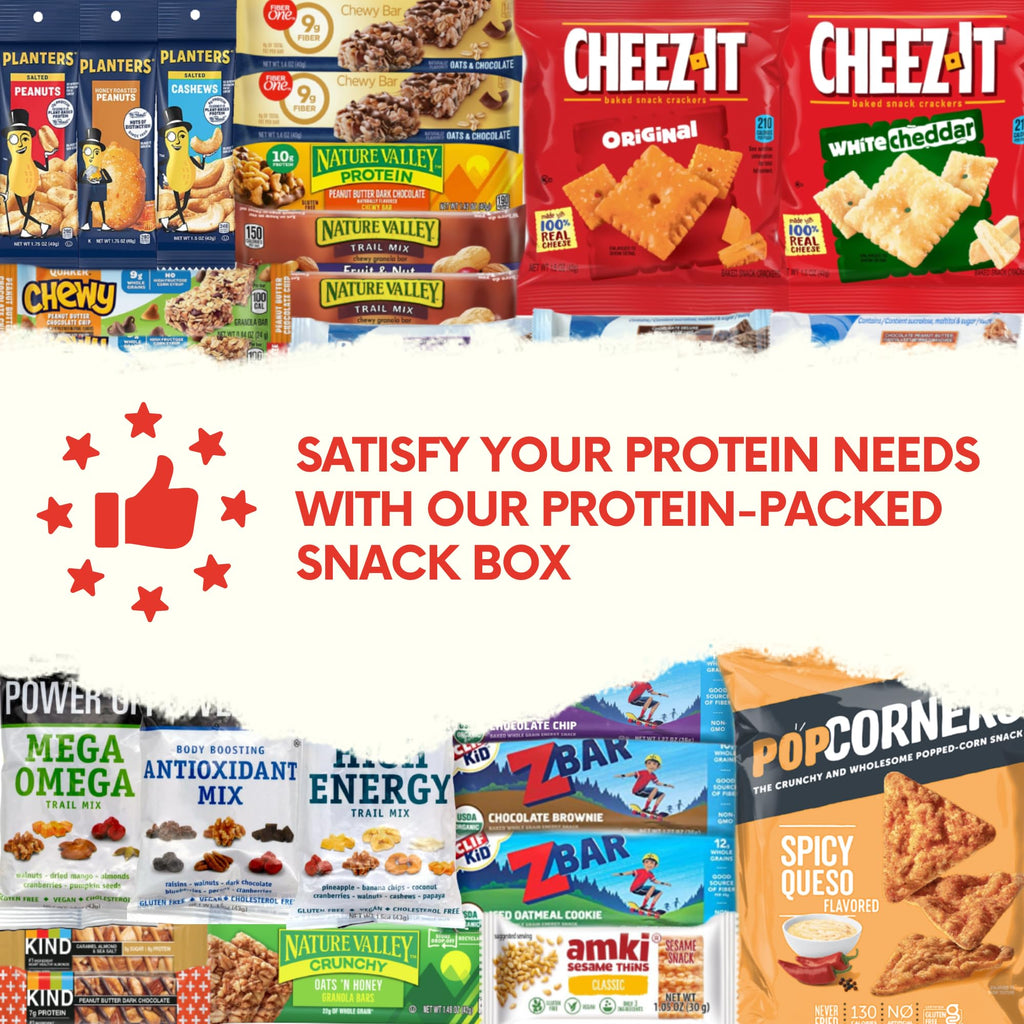 Jumbo Jumble Snack Box (25 Count) Gift Care Package Snacks Variety Pack for Adults Teens Kids Men Women school College Office Birthday (Healthy Set)