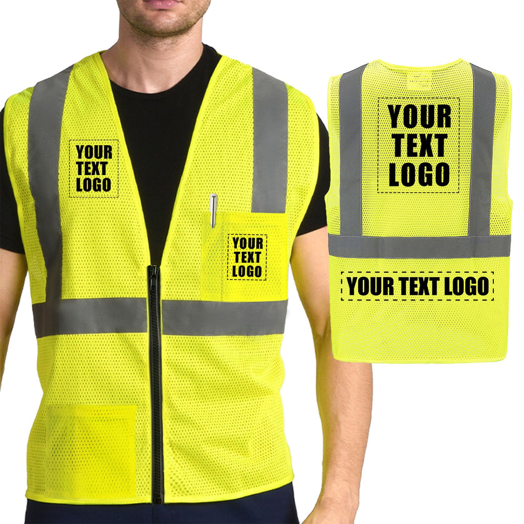 AYKRM 2 Pocket Mesh High Visibility Reflective Safety Vest for men & Women ANSI/ISEA 107 Standards