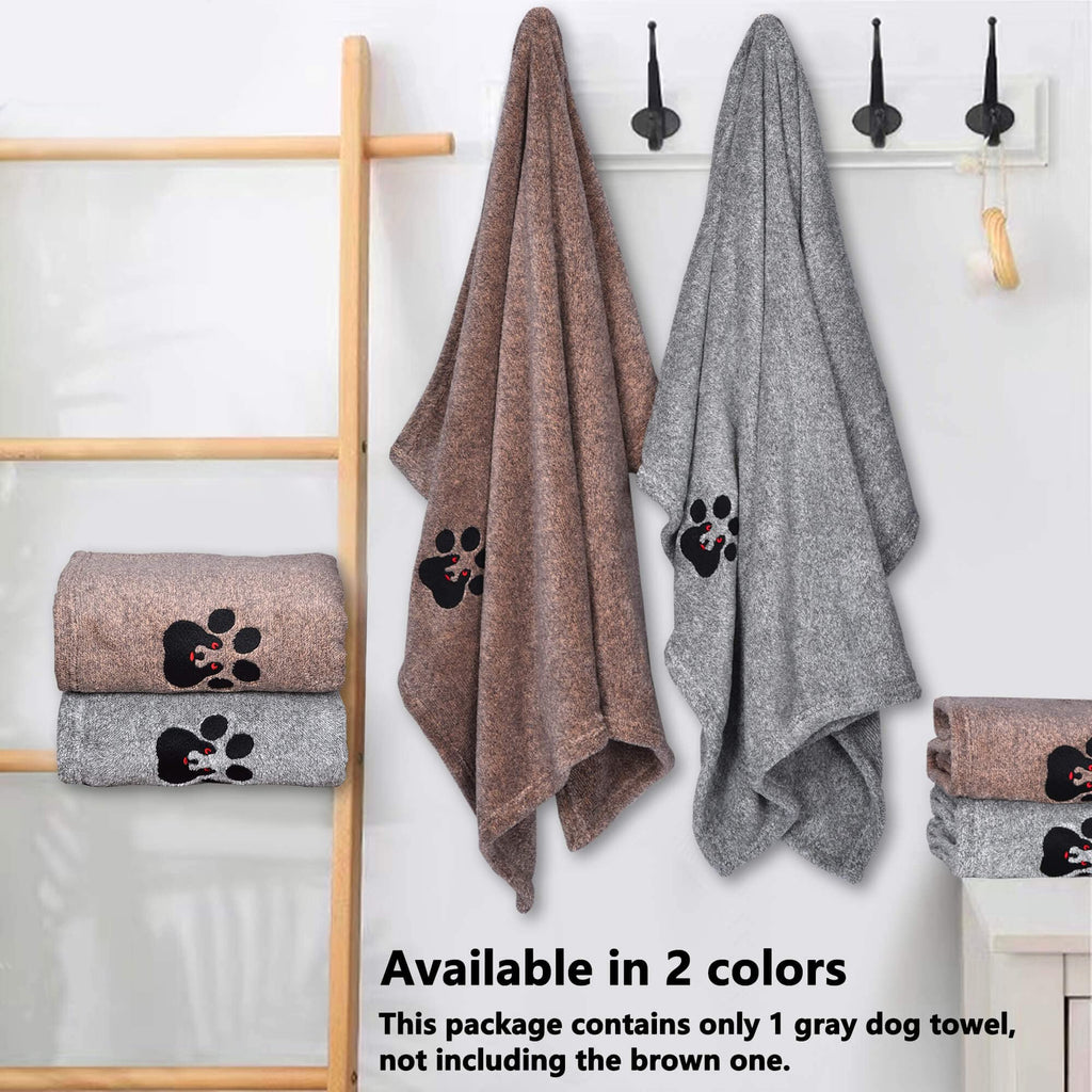 Dogvingpk Medium Dog Towel 4 Pack, Super Absorbent Soft Quick Drying Microfiber Pet Bath Towels for Medium & Small Dogs (M-36" * 28", 2Grey and 2Brown)