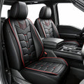 AOMSAZTO Seat Covers Fit for Ford F150 : 2009-2024 2025 2026 - F250/F350/F450 2017-2024 2025 2026 Truck Pick-up Front Car Seat Covers Faux Leather(Blackline, 2PCS Front)