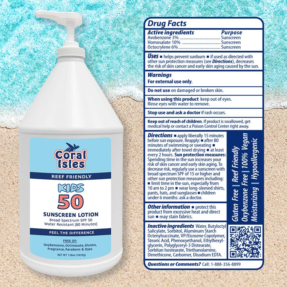 Coral Isles by Rocky Mountain Sunscreen | SPF 30 Lotion | Broad Spectrum UVA/UVB Protection | Hawaii Reef-Safe Act Compliant | Oxybenzone & Octinoxate Free | Water Resistant 80 Min. | 32 Fl Oz