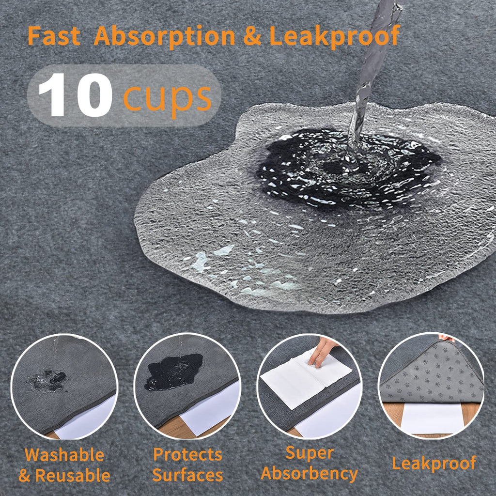 LOOBANI Washable Pee Pad for Dogs, 2 Packs Non-Slip Puppy Training Pads, Fast Absorbent Pet Whelping Pads, Puppy Playpen Mat for Incontinence, Housebreak, Crate, 31x36in, Gray