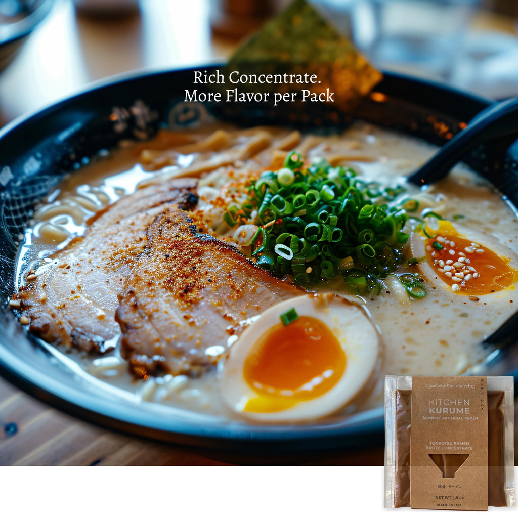 Kitchen Kurume® Japanese Ramen Broth Variety Pack, Tonkotsu (Pack of 6) & Miso Soup Base (Pack of 4), 17.4 Fl Oz, Made in USA, No MSG, No Preservatives