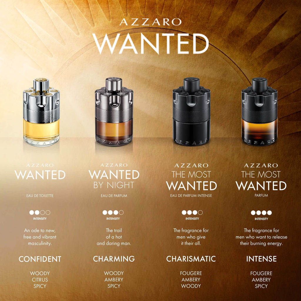 Azzaro Wanted Eau de Toilette - Vibrant & Irresistible Mens Cologne - Woody, Citrus & Spicy Fragrance - Fresh Notes of Cardamom, Lemon, Vetiver - Everyday Wear - Luxury Perfumes for Men