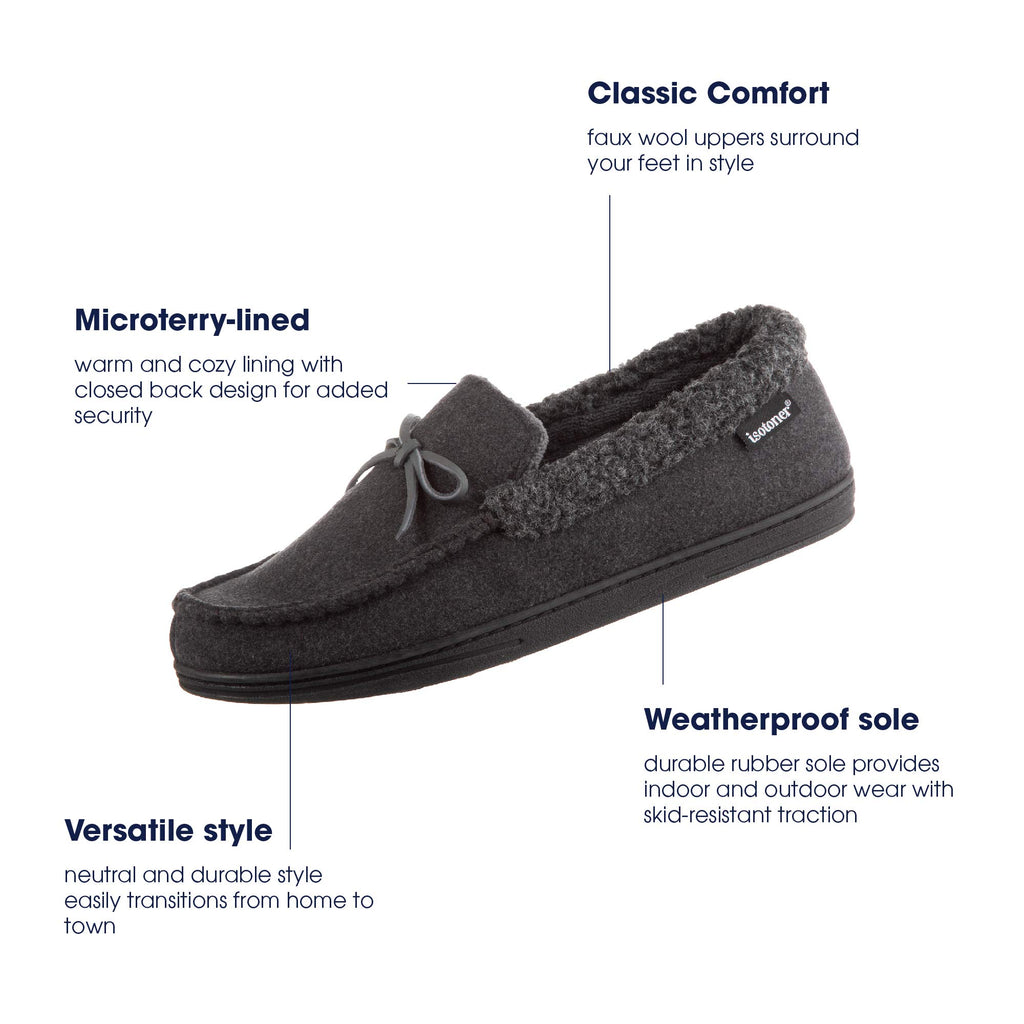 Isotoner Women's Premium Knit Slide Slippers - Moisture-Wicking Lining, Rubber Indoor/Outdoor Sole - Machine Washable House Shoes