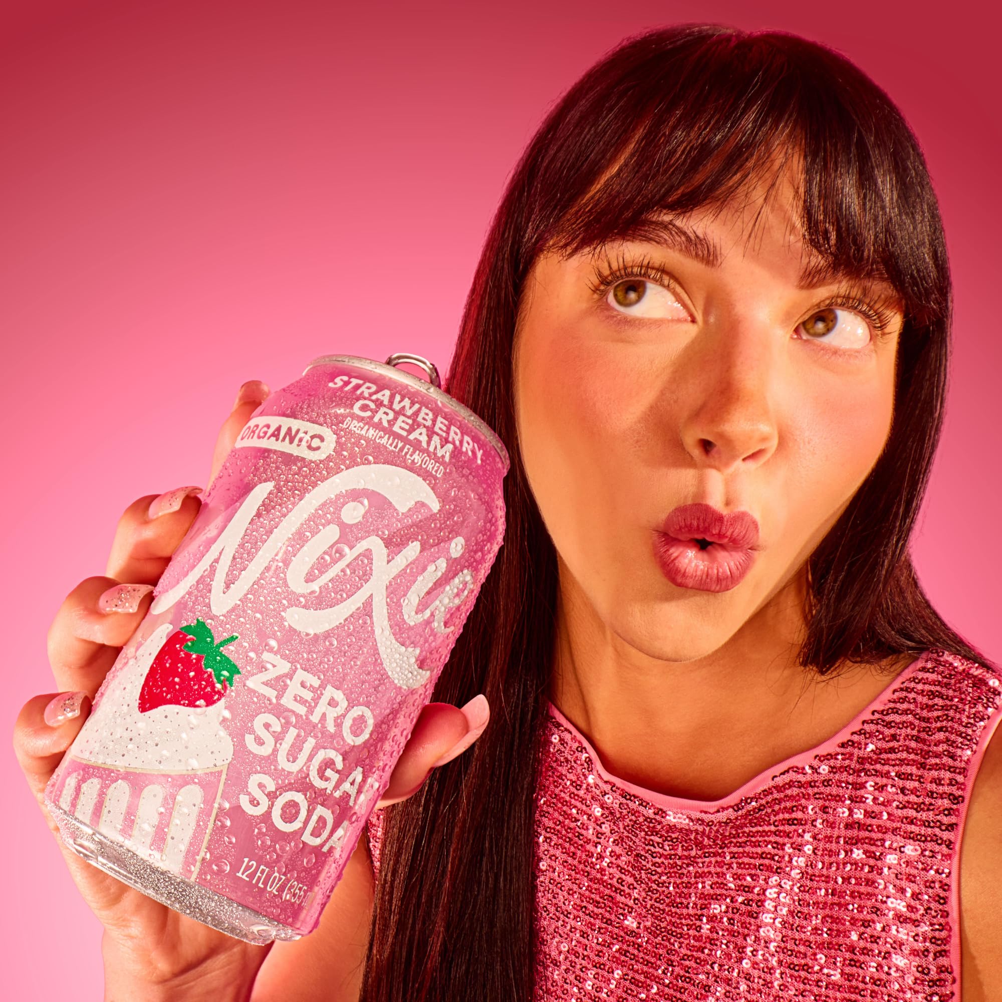 Nixie Organic Zero Sugar Soda, NEW Cherry Cola, Healthy Soda Pop, Non-GMO, 0 Sugar, 0 Calories, 40mg Caffeine, 12oz Cans (12 Pack)