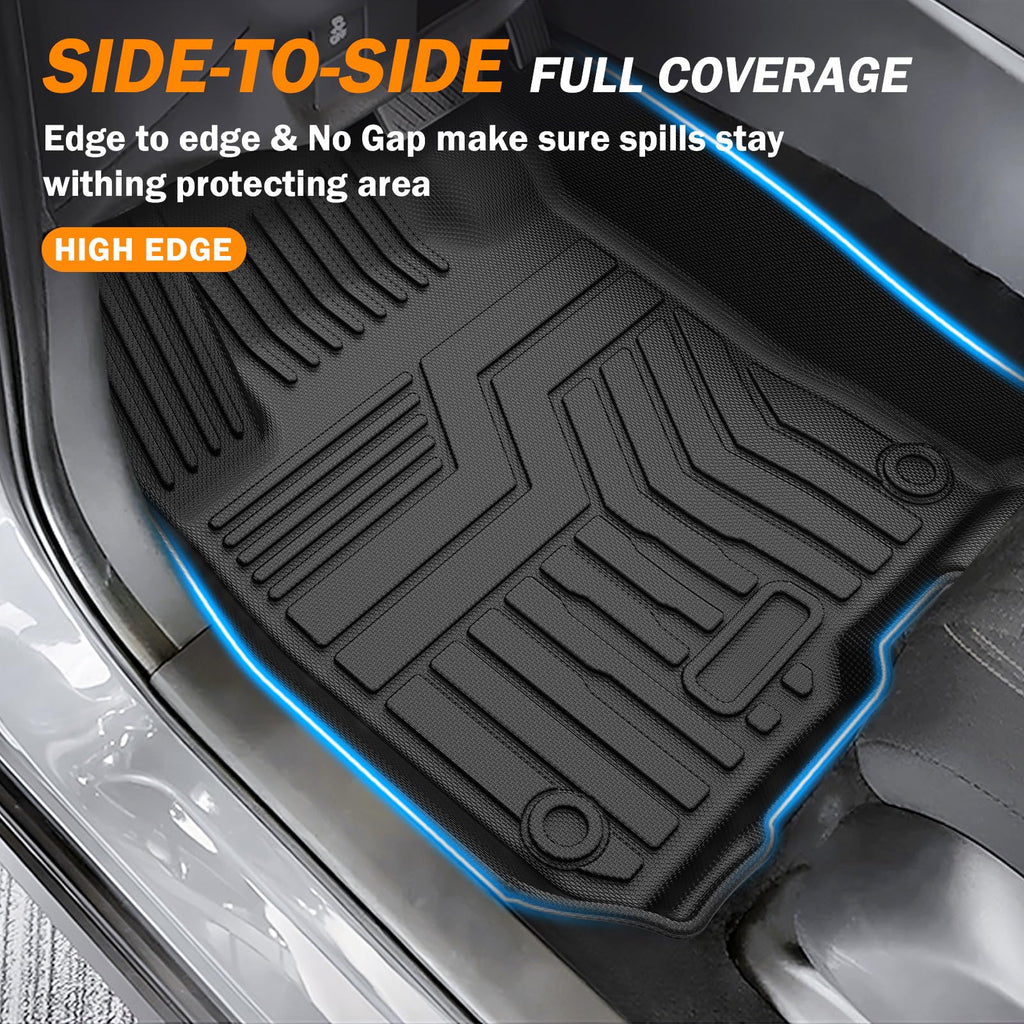 KUST Floor Mats & Trunk Cargo Mat for Toyota RAV4 2019-2025, All Weather Rear Trunk Cargo Liner for RAV4 Accessories TPE Rubber Raised Edge 4PCS