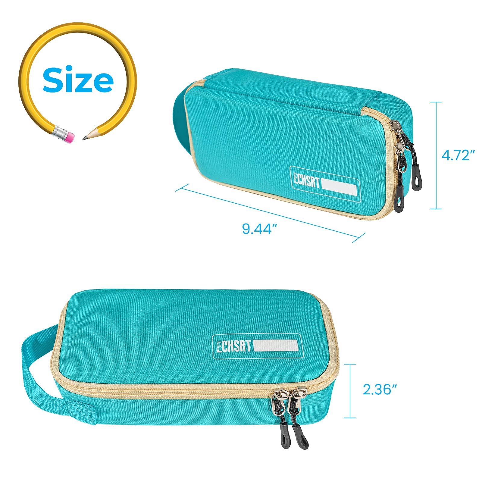 ECHSRT Large Pencil Case, Aesthetic Pen Pouch with Big Capacity, Minimalist Portable Stationery Bag with Handle for Office Organizer Aesthetic Pencil Cases