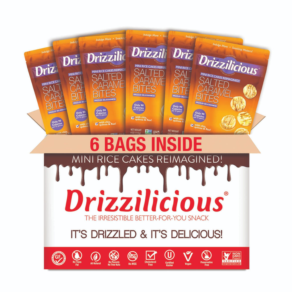 Drizzilicious Mini Flavored Rice Cakes - Rice Crisps, Healthy Snack for Adults and Kids, Vegan, Gluten Free Snack, 90 Calories Per 21 Pieces, S'mores & Cinnamon Swirl - 4 oz (Pack of 6)