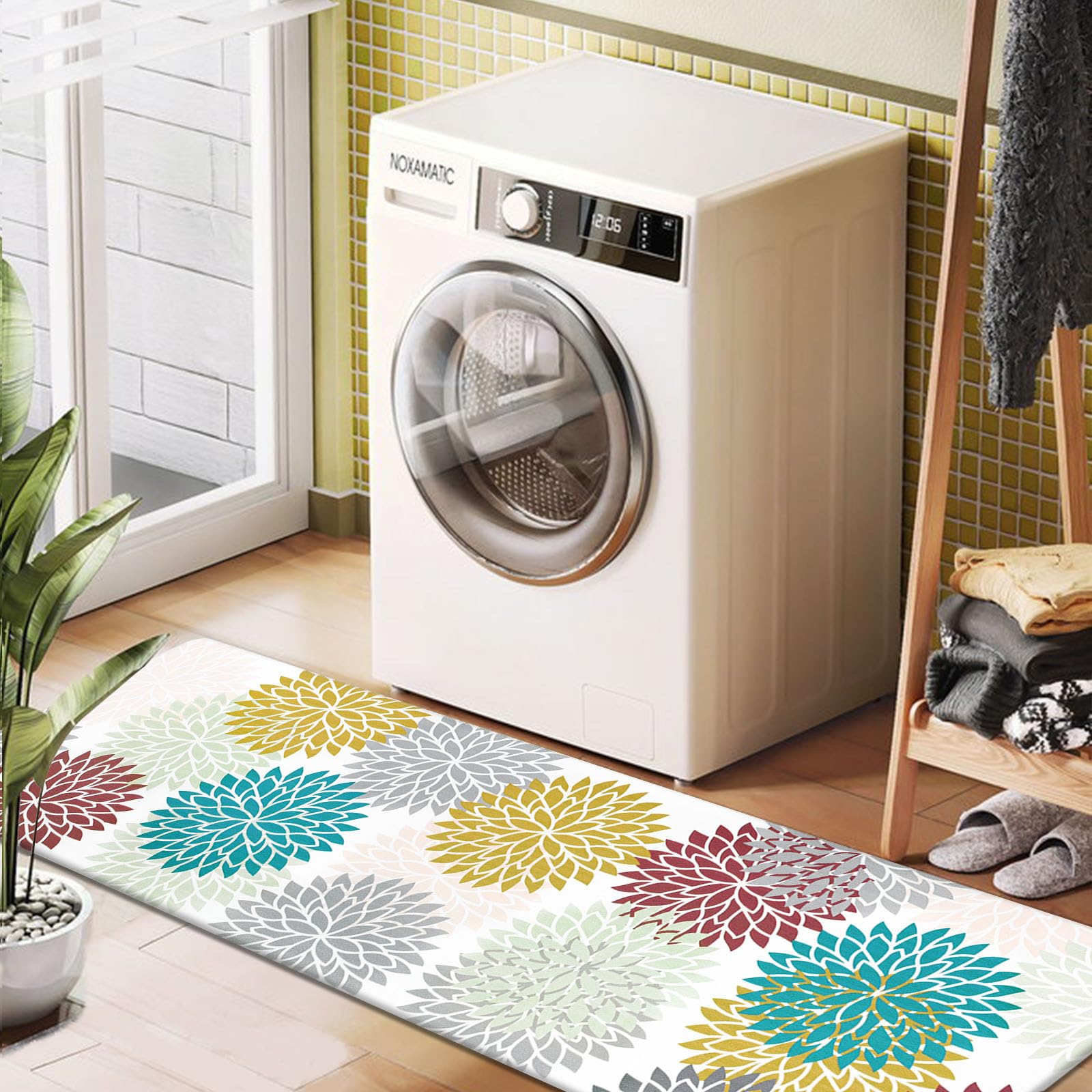 HEBE Anti Fatigue Kitchen Rugs Sets of 2, Non Slip Kitchen Mats for Floor, Waterproof Cushioned Comfort Standing Carpet for Kitchen Sink, Home Office, Laundry Room
