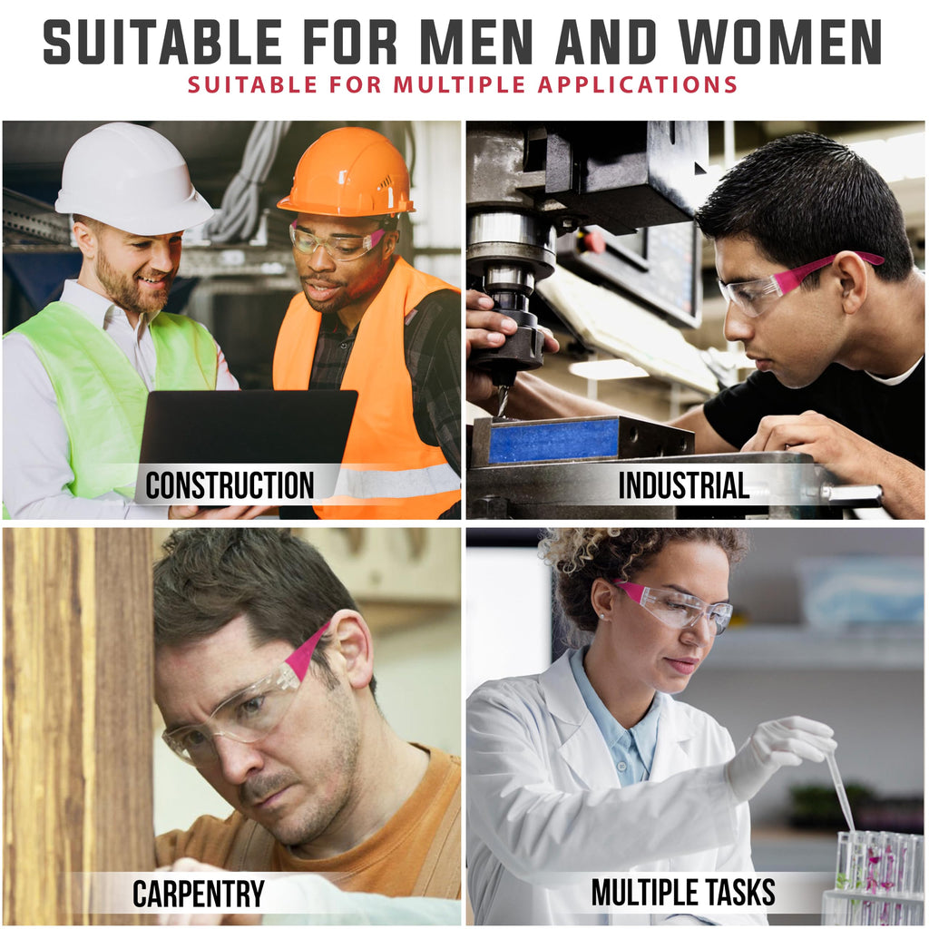 BISON LIFE Clear Safety Glasses – ANSI Z87.1 Certified Scratch & Impact Resistant Eye Protection Goggles for Men & Women