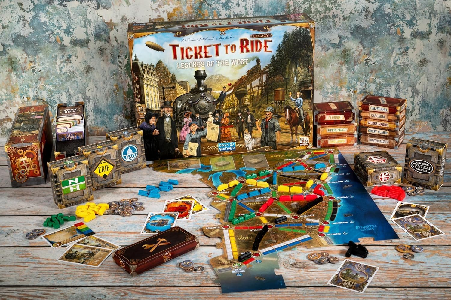 Asmodee Ticket to Ride Legacy: Legends of The West Board Game - The Ultimate Train Adventure! Strategy Game, Family Game for Kids & Adults, Ages 10+, 2-5 Players, 20-90 Min Playtime