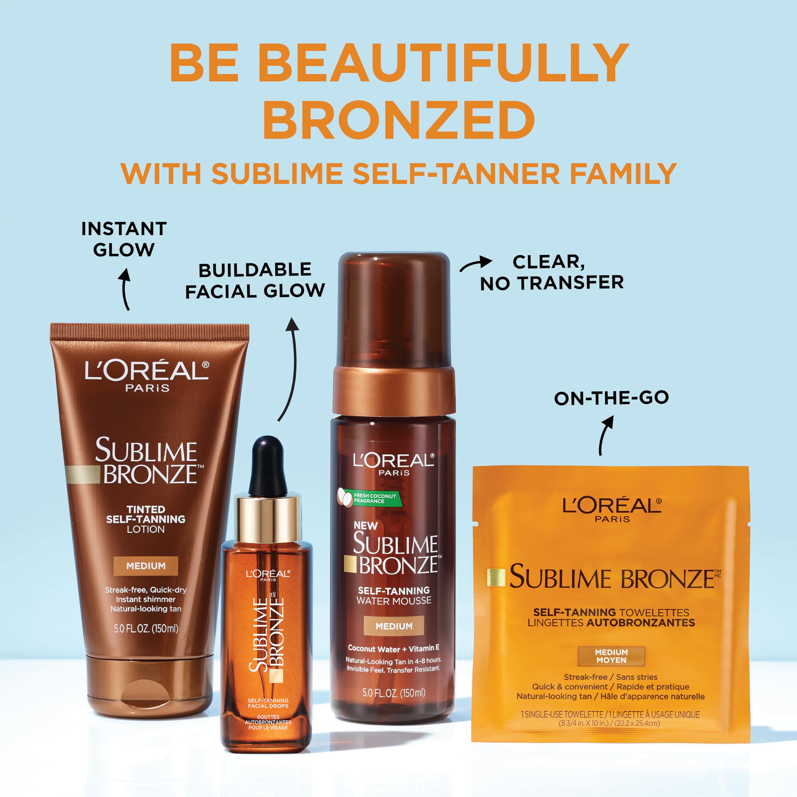 L'Oréal Paris Sublime Bronze Luminous Bronzer Self-Tanning Lotion, 6.7 oz.