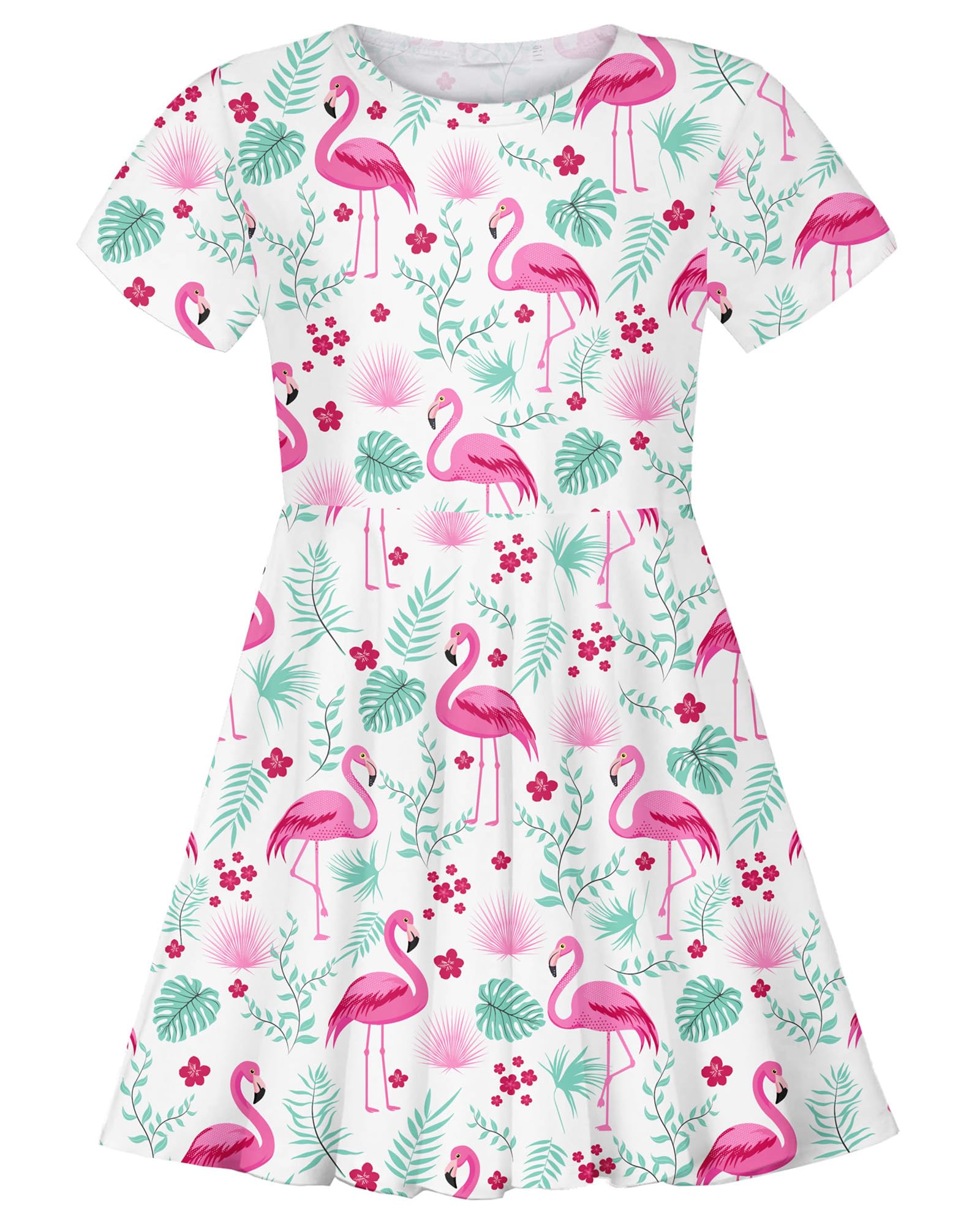 ALISISTER Little Girls Dress Short Sleeve Toddler Summer Sundress 2-9T