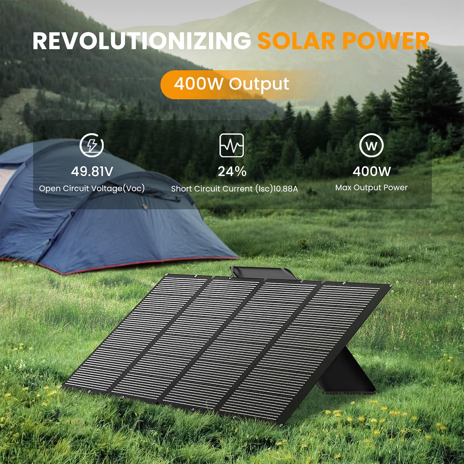 Portable Solar Panel 80 Watt for Power Station, IP67 Waterproof Foldable Solar Cell Solar Charger w/ XT60 Anderson DC 8mm 7909 5521 Connector for Camping, RV, Off Grid Living