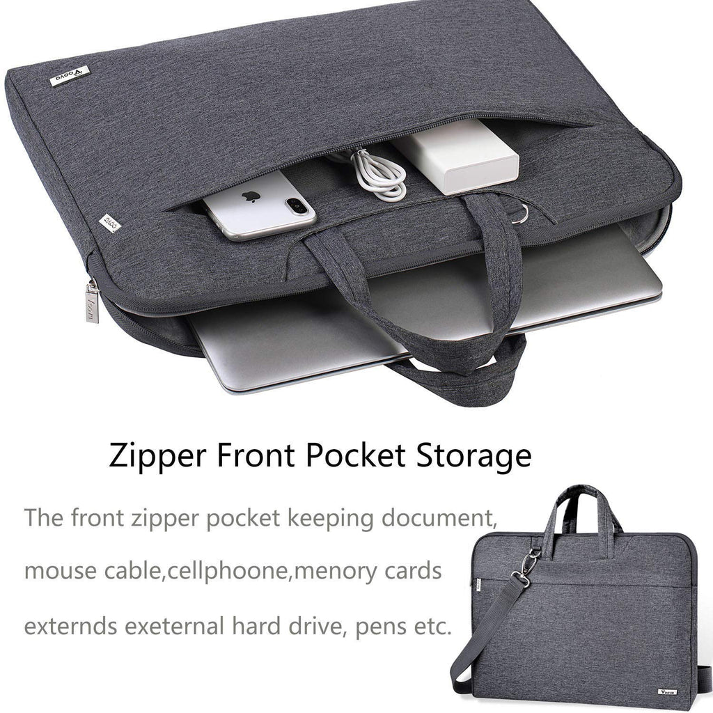 Voova Laptop Bag 13 14 Inch, Waterproof Computer Sleeve Carrying Case with Shoulder Straps & Handle Compatible with Macbook Air 13 M2/M3/M4, MacBook Pro 13/14, HP Dell Lenovo Chromebook 14, Black