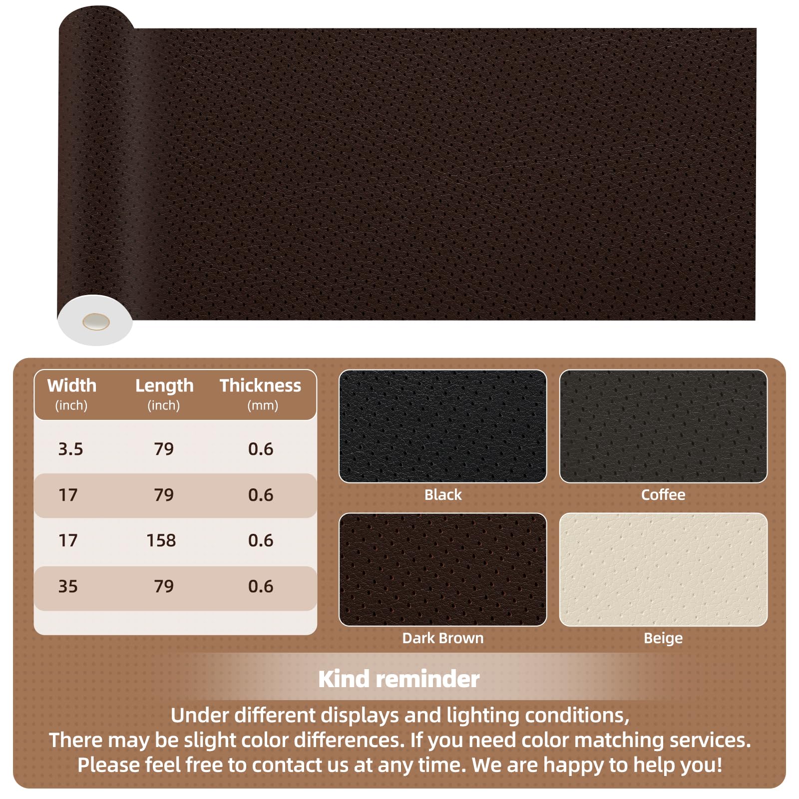 Shagoom Leather Repair Patch, Repair Patch Self Adhesive Waterproof, DIY Large Vinyl Patches for Couches, Furniture, Kitchen Cabinets, Wall （Beige, 3.5X79 Inch）