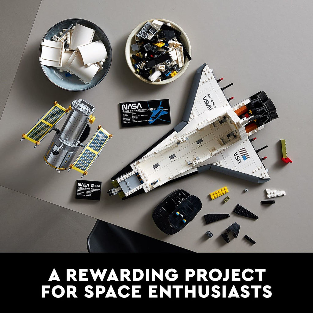 LEGO Icons NASA Space Shuttle Discovery Building Sets for Adults - Model Kits for Bookshelf or Office Decor, Ages 18+ Years - Gifts for Men & Women - 10283