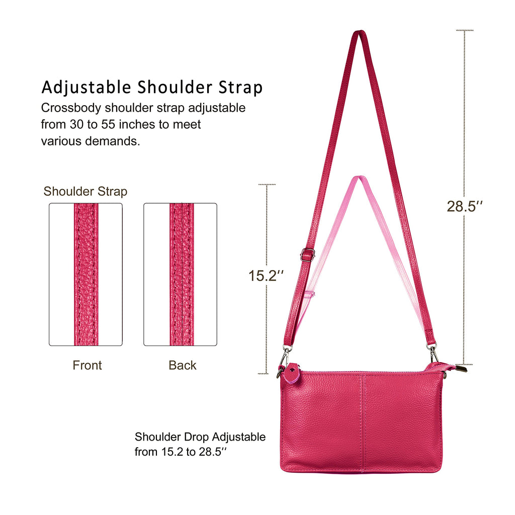 befen Genuine Leather Wristlet Clutch Wallet Purses Small Crossbody Bags for Women with RFID Blocking Card Slots