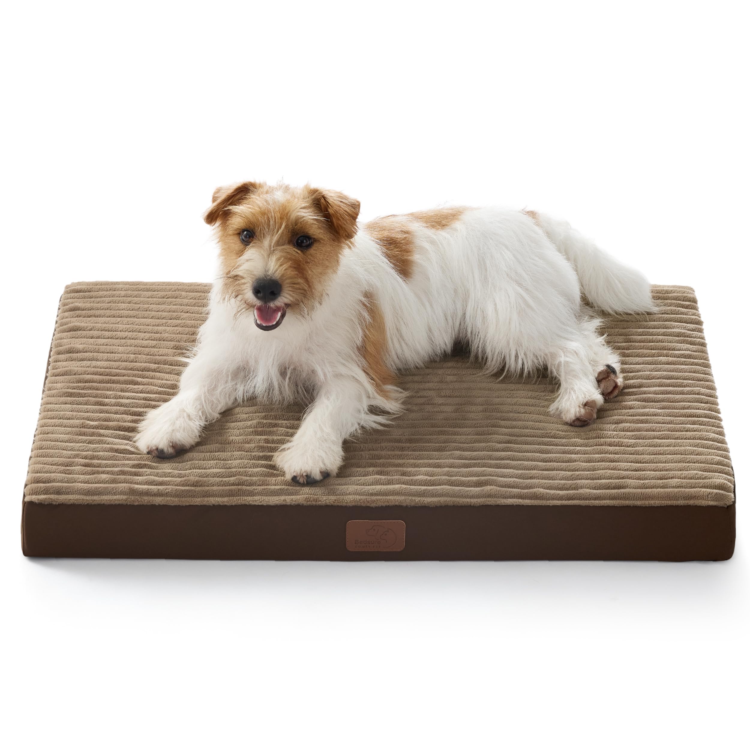 Bedsure ComfyFleece Dog Bed for Small Dogs - Orthopedic Pet Beds with Removable Washable Cover, NOT Waterproof Egg Crate Foam Puppy Mat, Suitable for Pet Up to 20 lbs, 23"x17"x2.8", NOT for Chewers