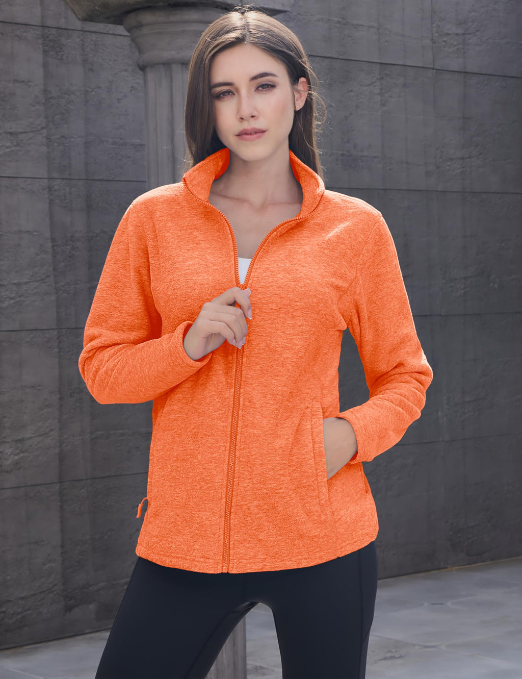 MAGCOMSEN Fleece Jacket Women Zip UP Lightweight Soft Polar Warm Winter Jackets for Women with Pockets Outdoor Hiking