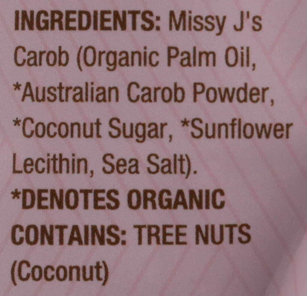 Missy J's Organic Carob Chips 8 Ounce 1 Pack | Carob Made w/Coconut Sugar, Vegan and Gluten-Free | Healthy Caffeine Free Substitute for Chocolate, Perfect for Snacks and Treats