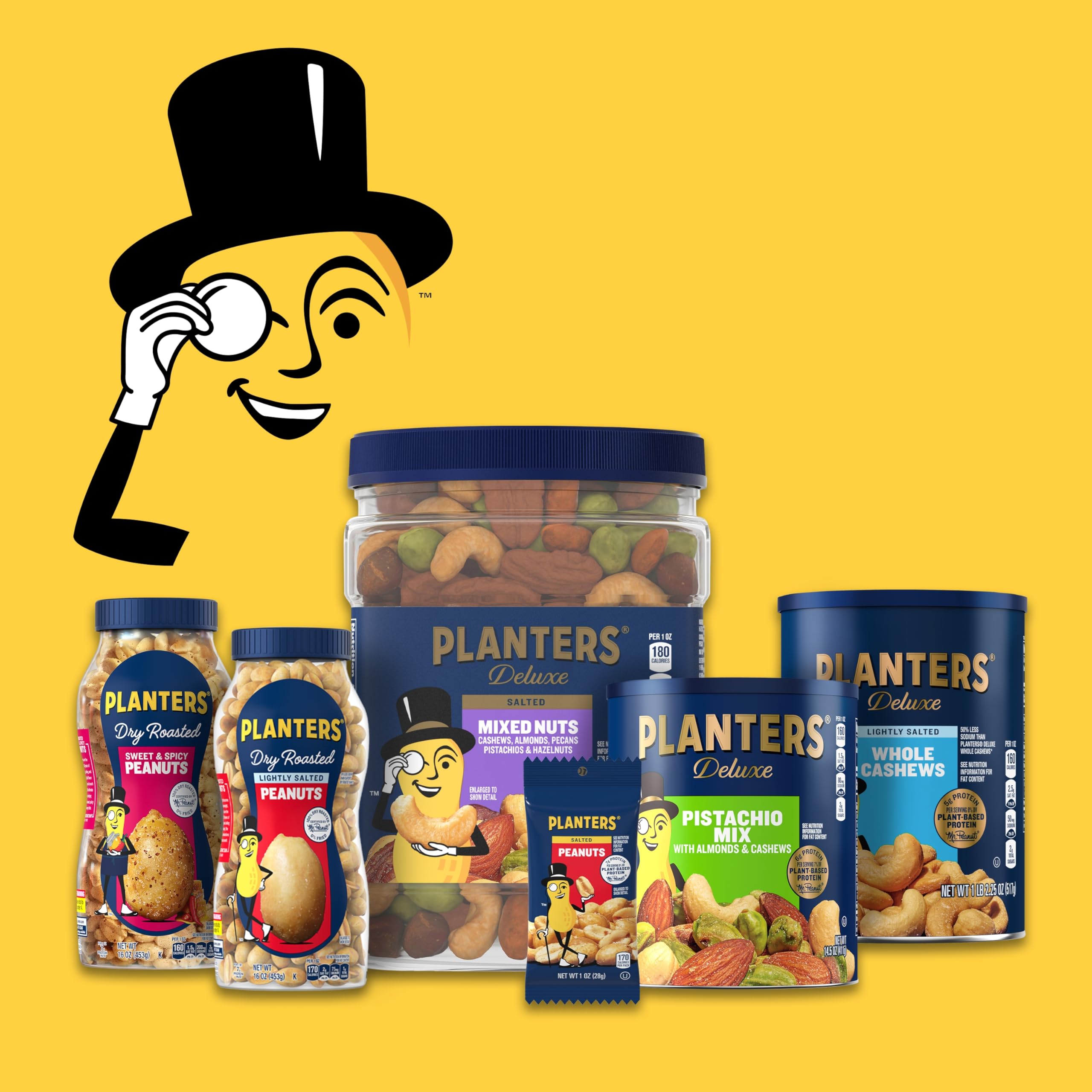 PLANTERS Deluxe Lightly Salted Whole Cashews, 18.25 oz. Resealable Container - Lightly Salted Cashews & Lightly Salted Nuts - Snacks for Adults & Kids - Vegan Snacks, Kosher