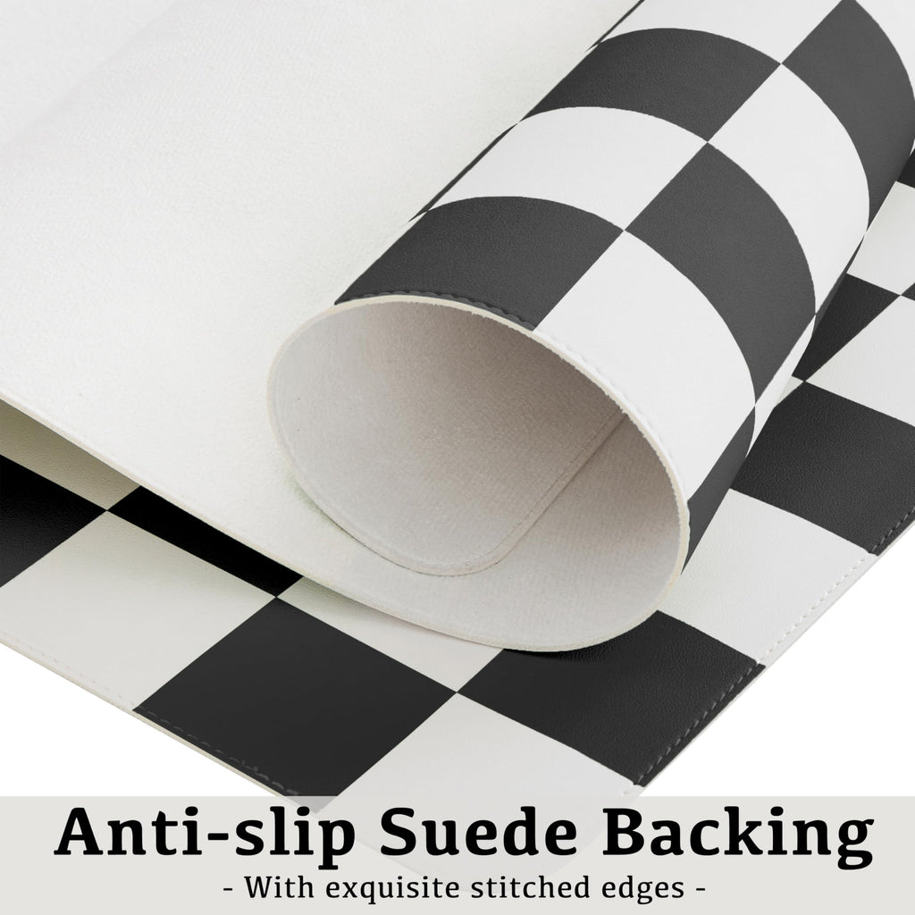 Ohocut Checkered Desk Mat, Large Cute Aesthetic Retro PU Leather Computer Laptop Desk Mat, Non-Slip Waterproof Mouse Keyboard Pad, Desk Writing Mat for Work/Home (Beige, 23.6" x 13.7")