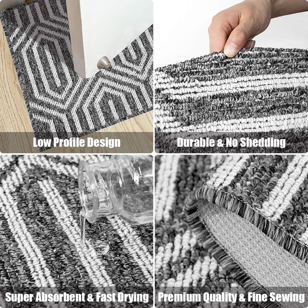 Indoor Doormat 24"x 36", Absorbent Front Back Door Mat Floor Mats, Rubber Backing Non Slip Door Mats Inside Mud Dirt Trapper Entrance Door Rug Carpet, Machine Washable Low Profile-Brown Time Cloister