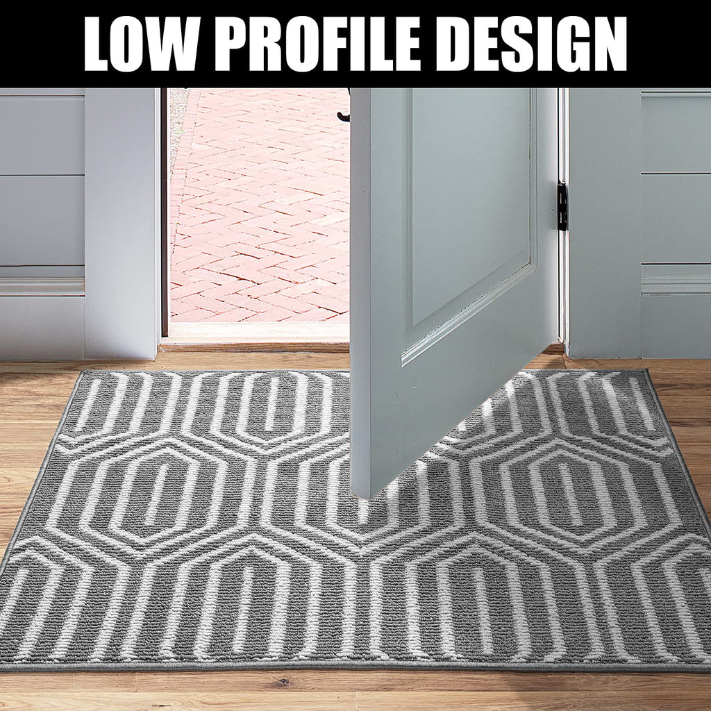 Indoor Doormat 24"x 36", Absorbent Front Back Door Mat Floor Mats, Rubber Backing Non Slip Door Mats Inside Mud Dirt Trapper Entrance Door Rug Carpet, Machine Washable Low Profile-Brown Time Cloister