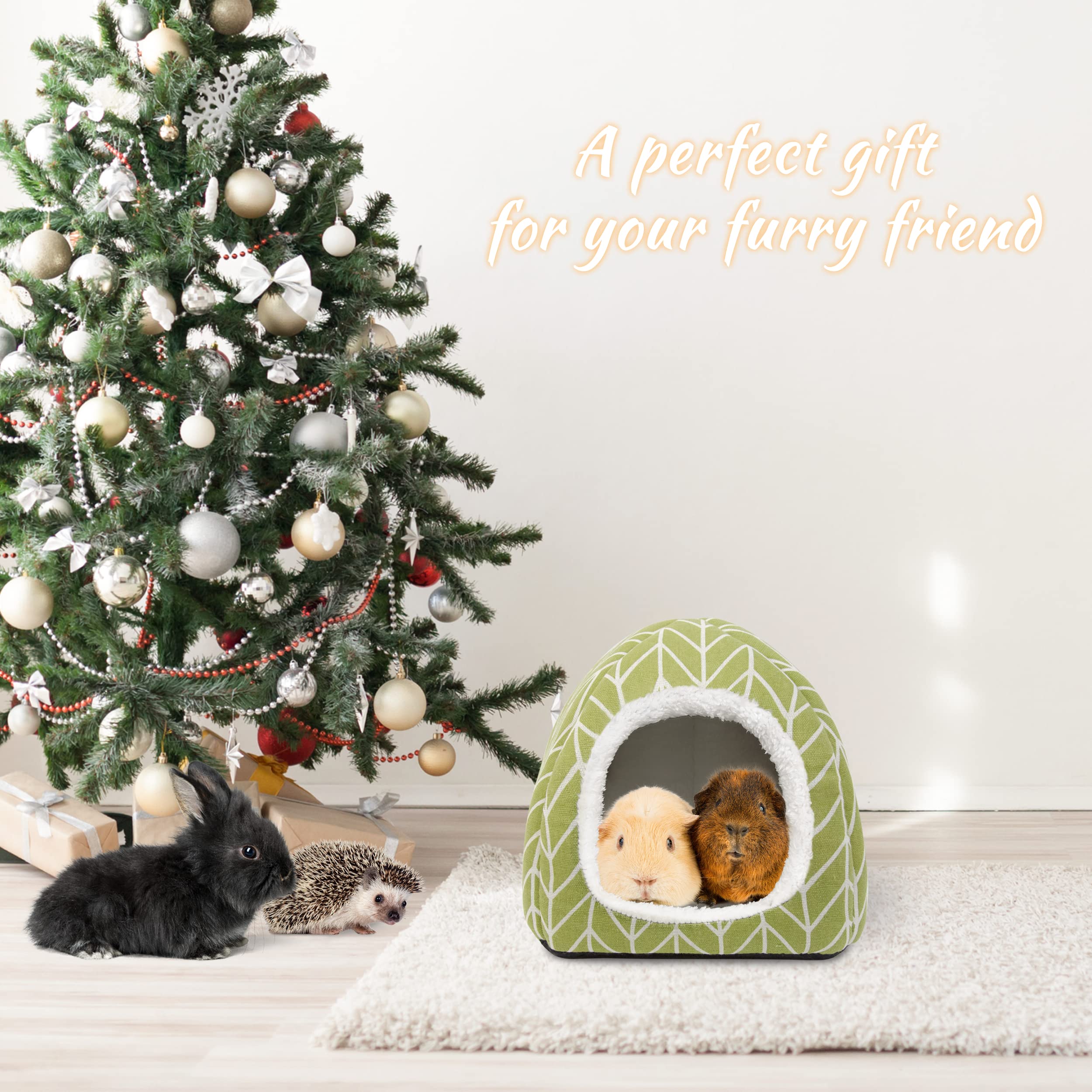 Guinea Pig Hideout Bed Dwarf Rabbit House Cave Accessories Cozy Hide-Out for Little Bunny Hedgehog Ferret Chinchilla&Other Small Animals