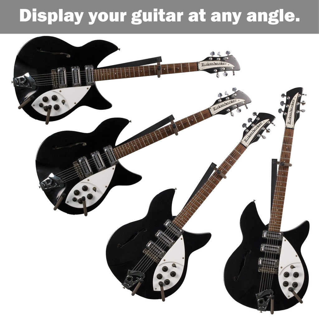 String Swing Guitar Holder Low-Profile Wide-Body for Horizontal Flat Wall Mount - 1 Piece Unit CC151-LPW-FW
