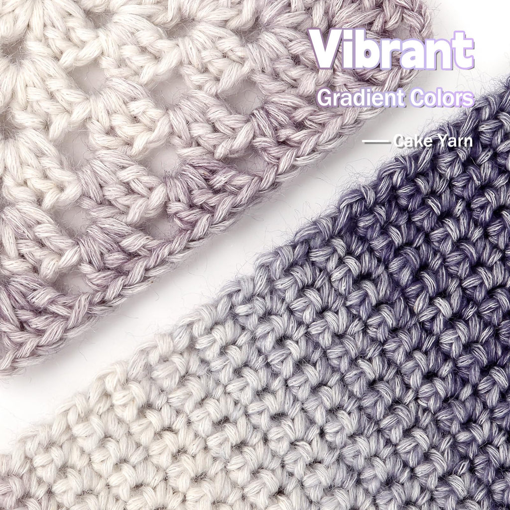 Katech Fairyland Yarn for Crocheting Knitting-Gradient Yarn Cake-4 Pack of 100g/3.52 oz-Soft DK Light Weight #3-60% Cotton 30% Acrylic 10% Wool-Perfect for Scarves, Shawls, Blankets and Garments(A)