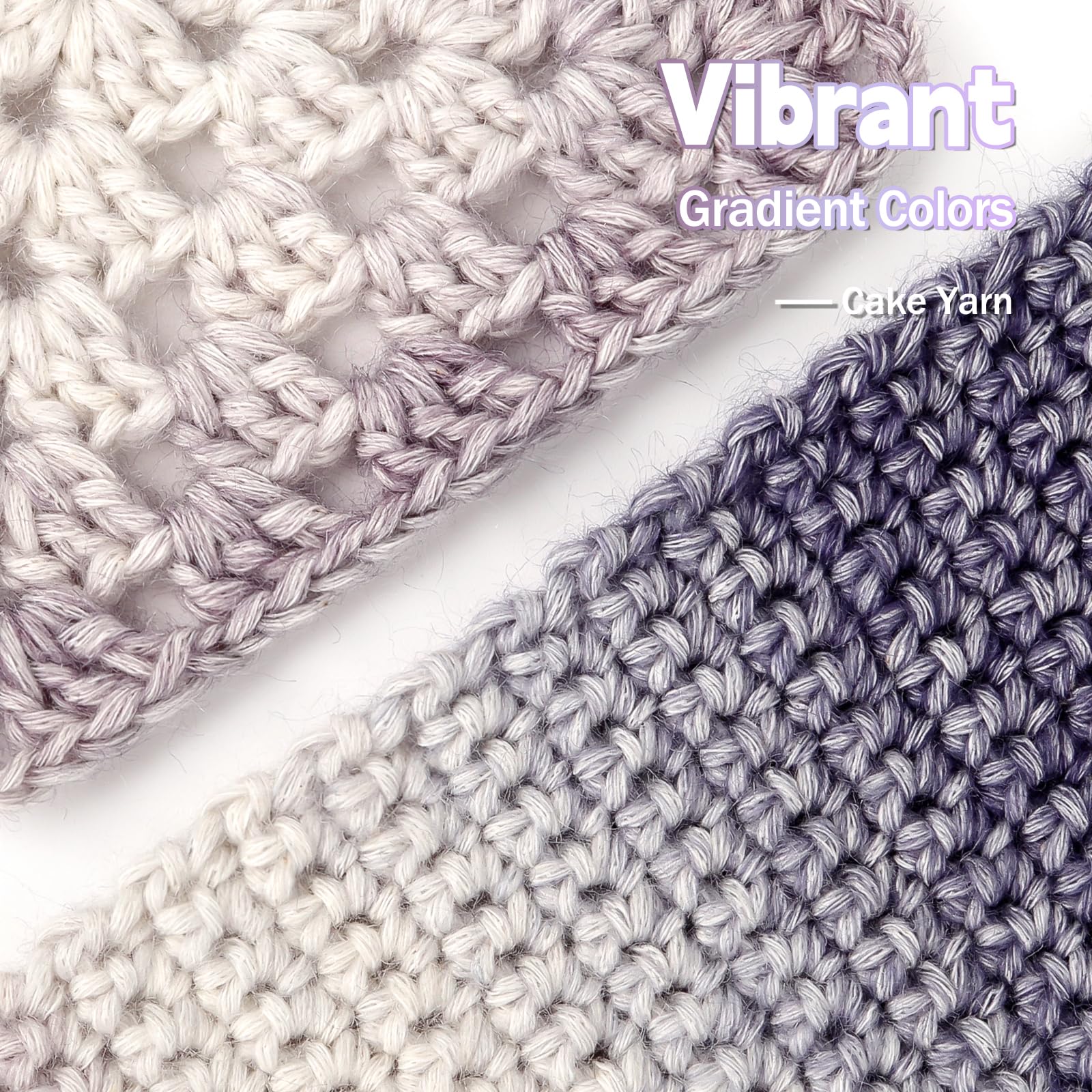 Katech Fairyland Yarn for Crocheting Knitting-Gradient Yarn Cake-4 Pack of 100g/3.52 oz-Soft DK Light Weight #3-60% Cotton 30% Acrylic 10% Wool-Perfect for Scarves, Shawls, Blankets and Garments(A)