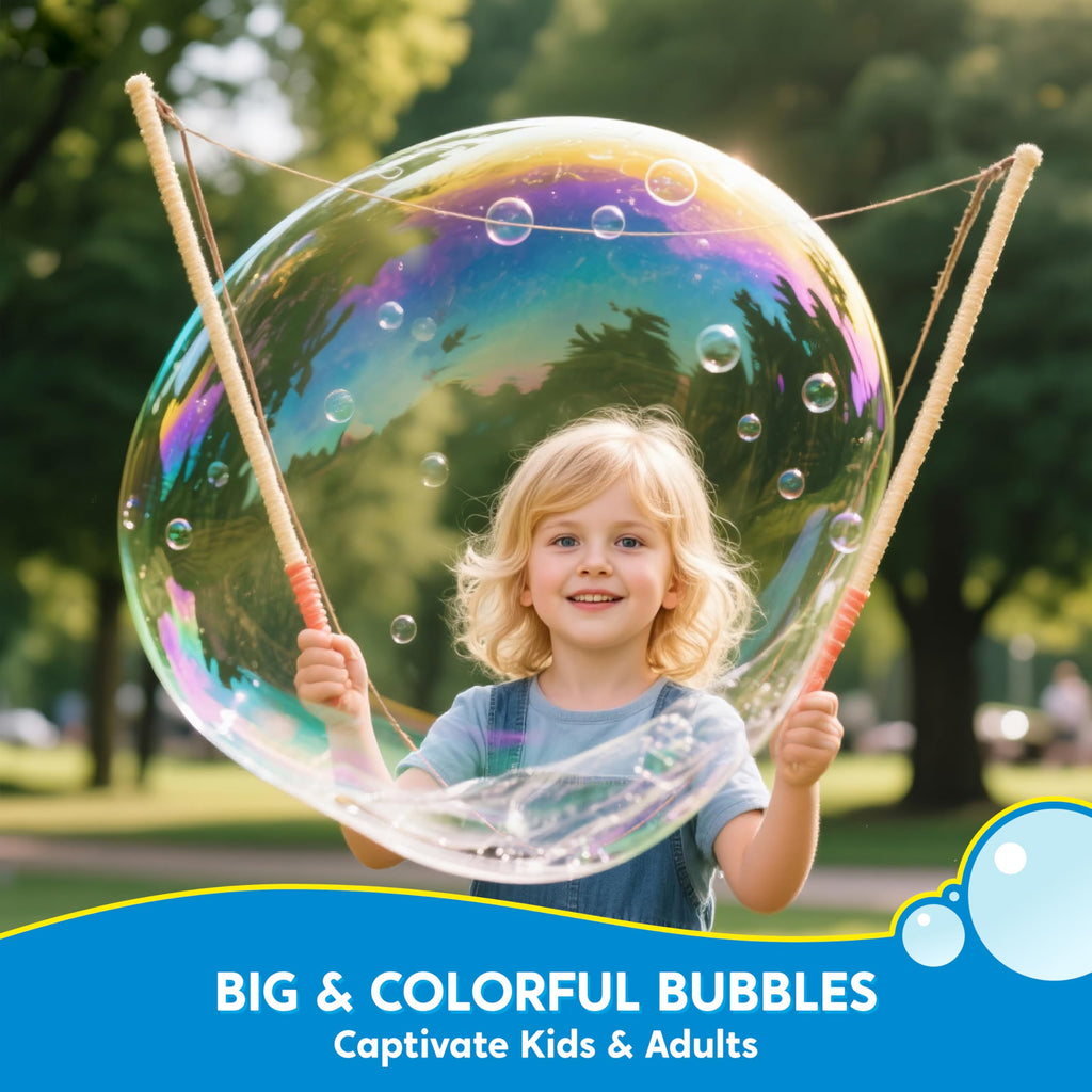 SYNCFUN 64 oz Premixed Bubble Solution, 1.9L Giant Pre-Mix Refill Solution for Bubble Machine, Bubbles for Kids, Wands, Blower, Easter, Outdoors Activity,No Mixing or Measuring