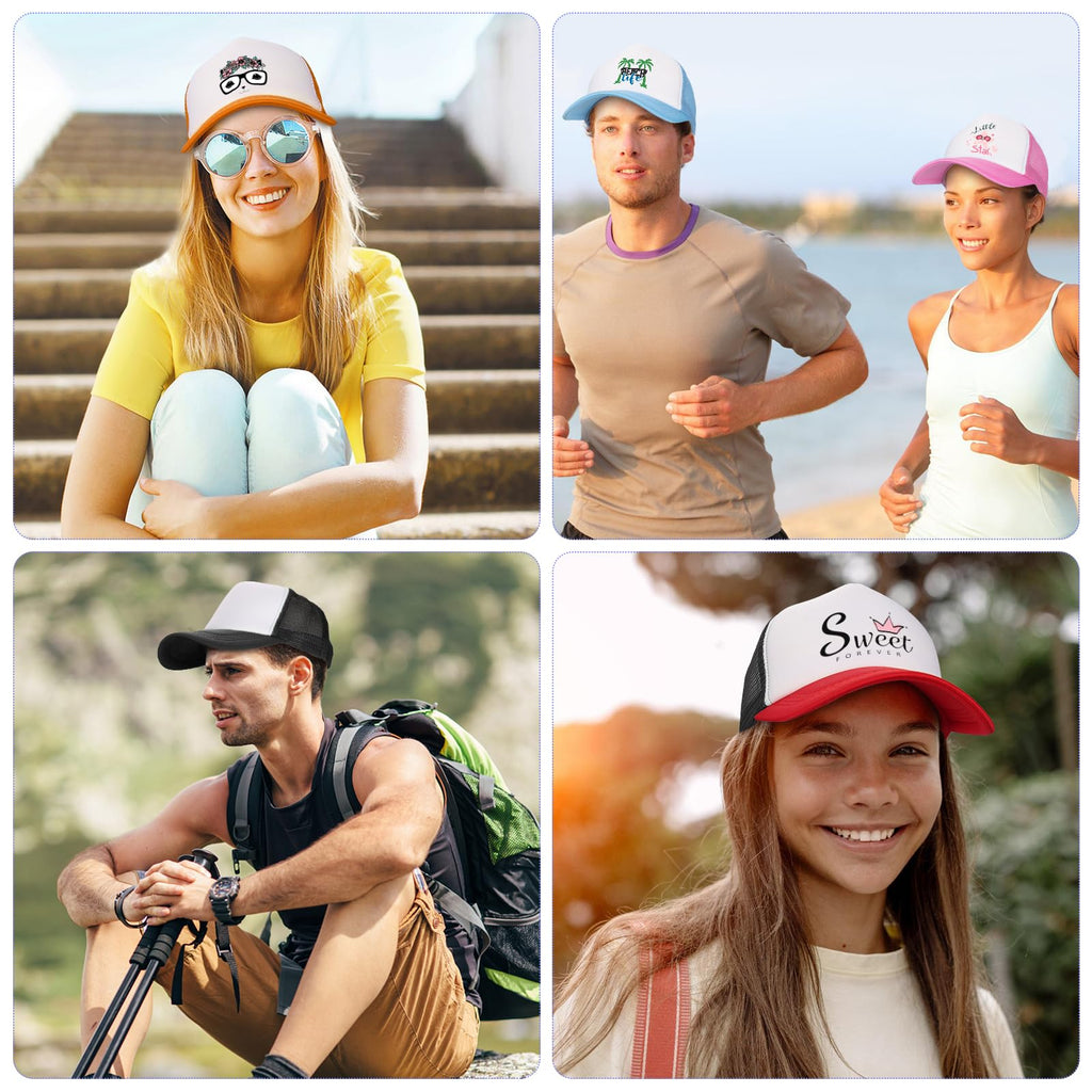 Ultrafun 10 Pack Trucker Hat Mesh Sublimation Blank Hats Adjustable Baseball Caps Hats for Men Women