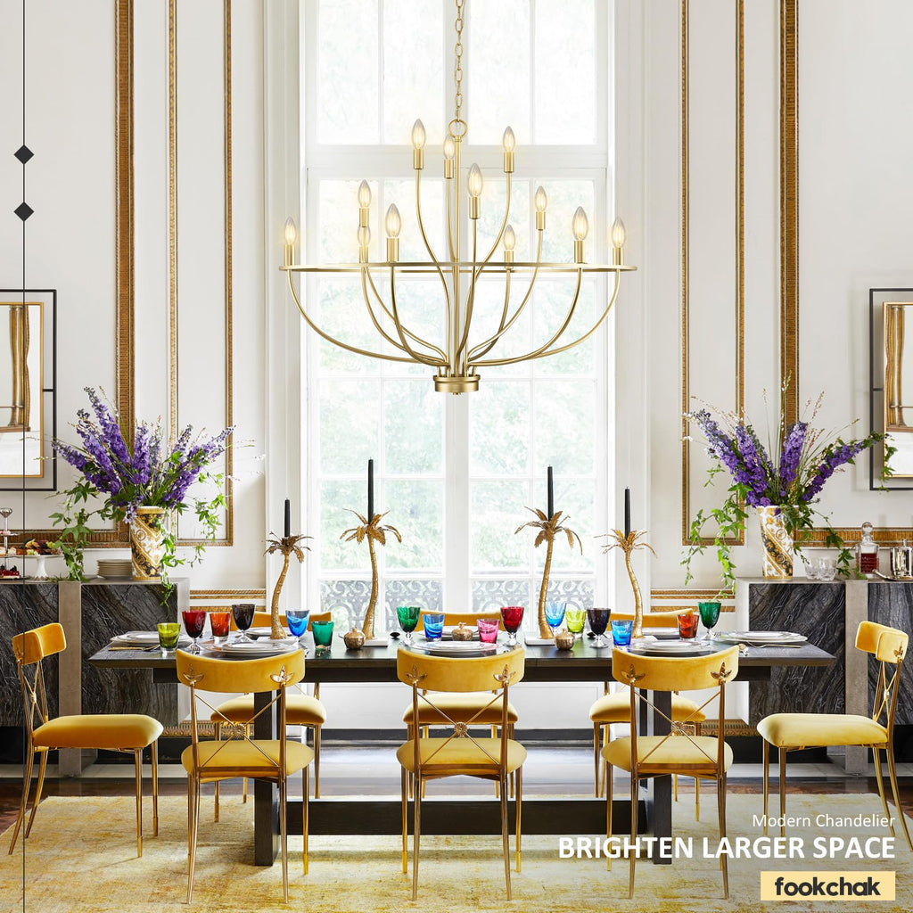 Black Chandelier 6-Light Dining Room Chandelier Kitchen Chandeliers Over Table Round Living Room Chandelier Light Fixture for Bedroom, Kitchen, Foyer