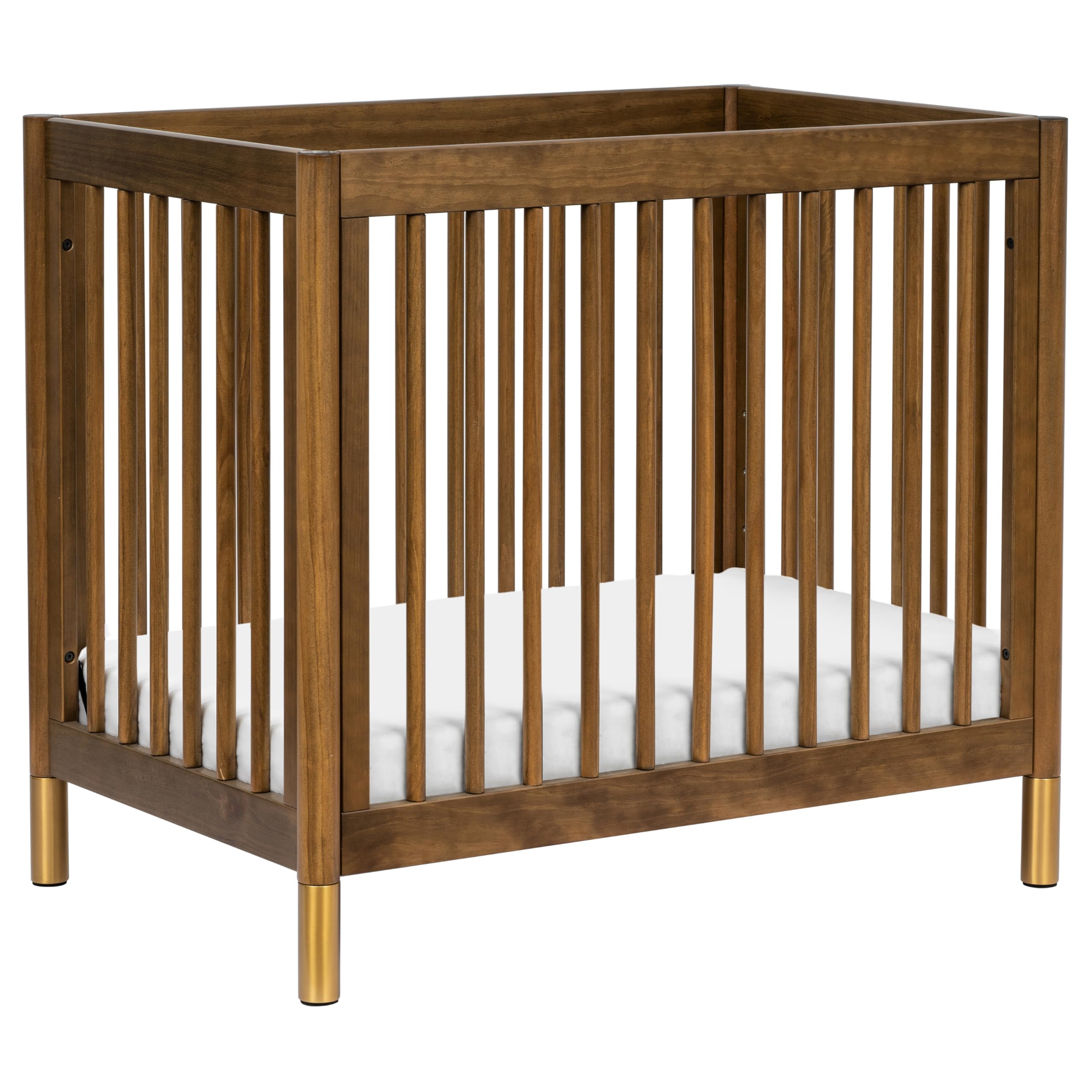 Babyletto Gelato 4-in-1 Convertible Mini Crib with Toddler Bed Conversion in Honey with Vegan Tan Leather Feet, Greenguard Gold Certified