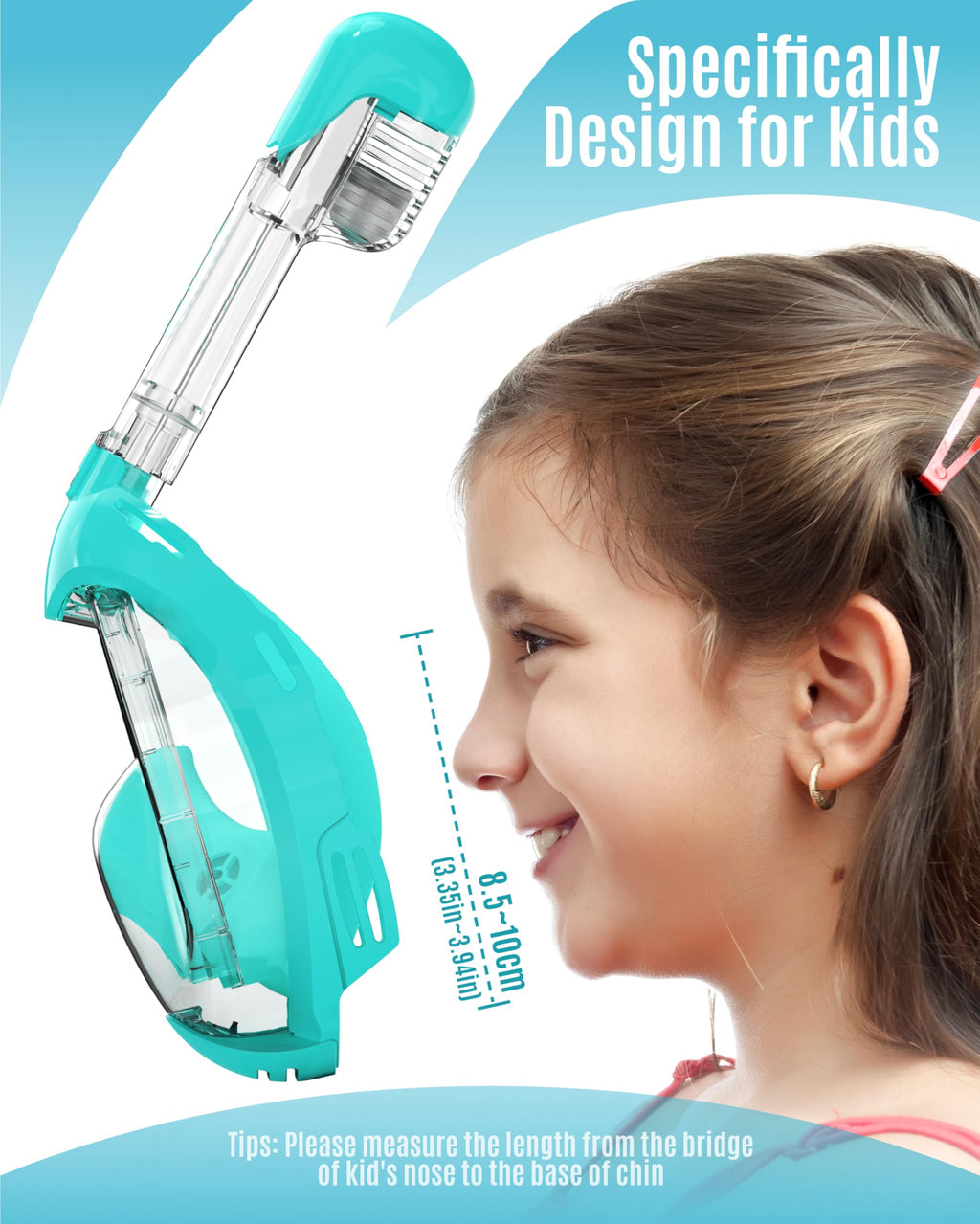 G2RISE Kids Snorkel Mask Full Face Snorkel Set, Snorkeling Gear for Kids with 180 Degree Panoramic View, Anti-Leak & Anti-Fog