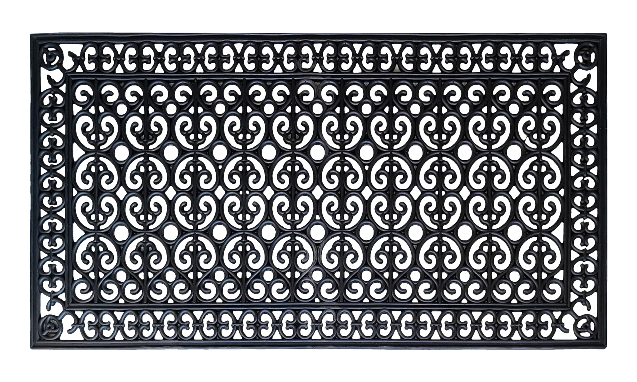 A1 Home Collections 19-LB Heavy Duty Rubber Doormat 24"×57" - Won't Blow Away | Outside Front Door Mat, Mud Dirt Scraper, Non-Slip Drainage Mat for Entryway Patio Garage, All-Weather, 100% Rubber Mats