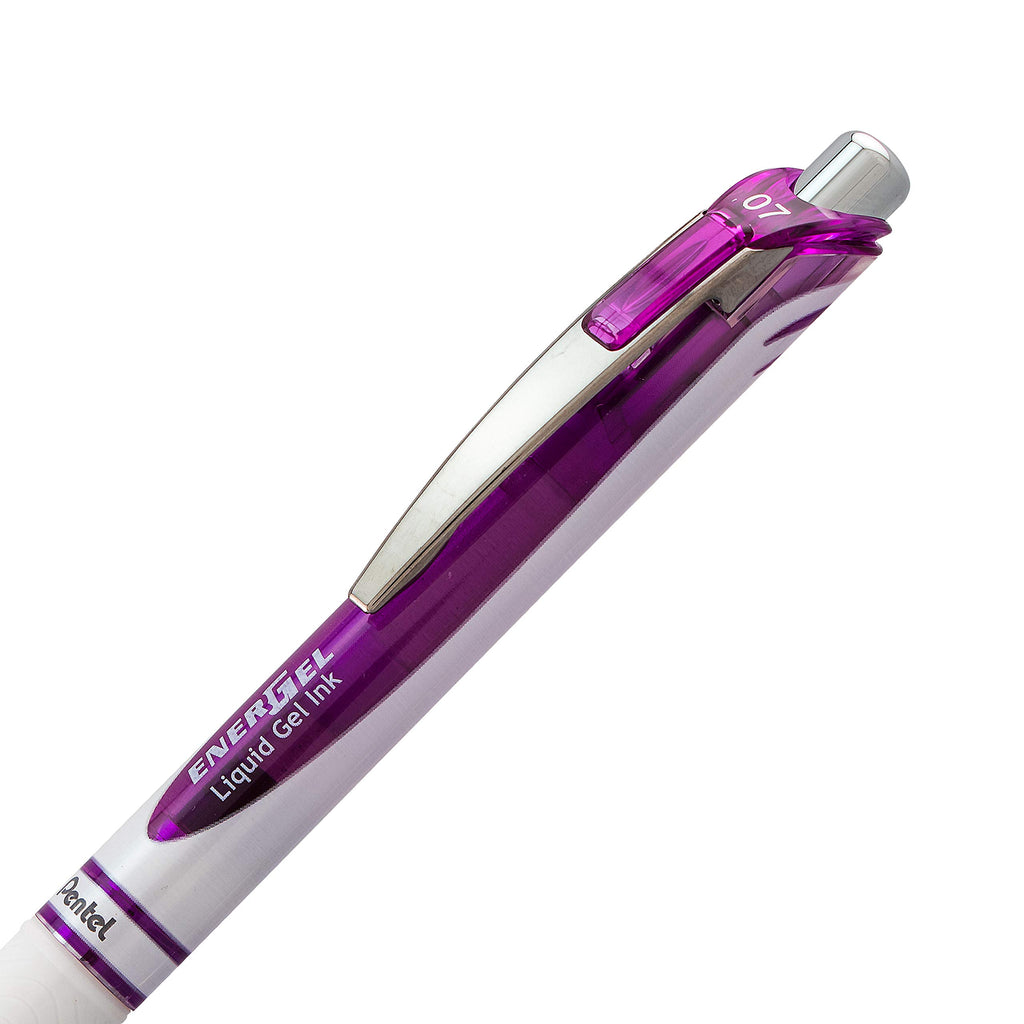 Pentel EnerGel Pearl RTX Retractable Liquid Gel Pen, (0.7mm), Medium Line, Needle Tip, Black Ink, Pack of 2 (BLN77WBP2A)