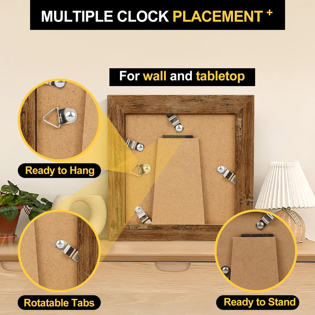 TOFOREVO Picture Frames 4x4 Set of 2 Black Wood Grain Photo Frame for Gallery Wall Mounting or Tabletop Display