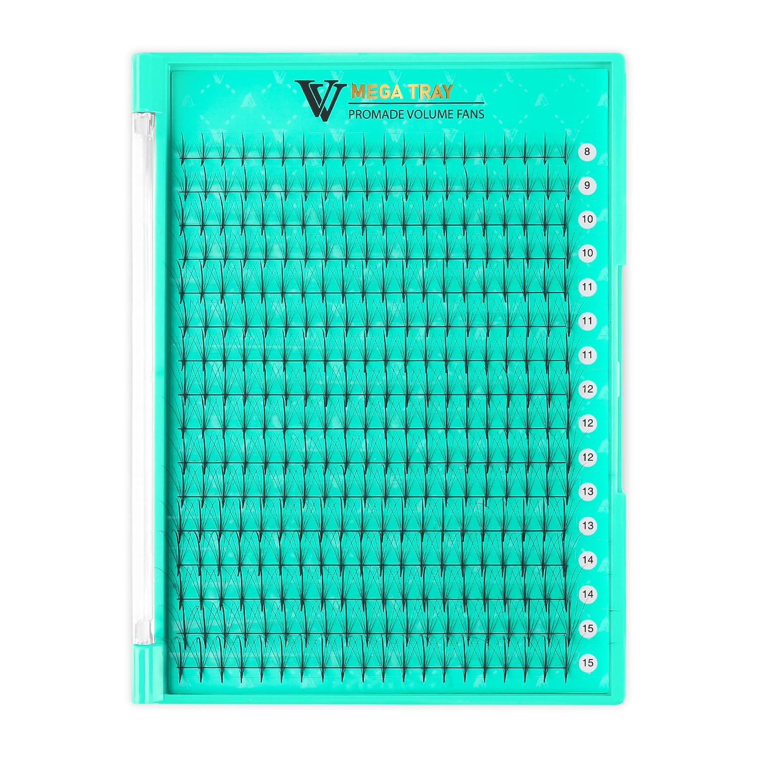 VAVALASH Premade Fans Eyelash Extensions 320 Fans 10D 14D 16D 20D 0.03 0.05 0.07 Thickness C/D Curl Middle Stem Premade Fans Russian Volume Lash Extensions (320 Fans-10D-0.03-D-8-15mm)