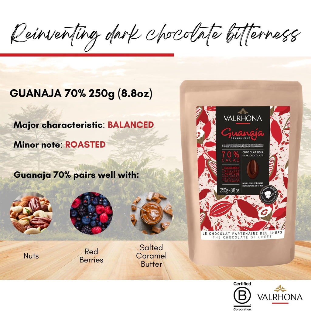 Valrhona Premium Baking Chocolate Discs (Feves), Creamy Milk JIVARA 40% w/Hints of Vanilla and Malt, and Dark Chocolate GUANAJA 70% w/Intense & Smooth with Bitter Notes, For Cookies, Cakes, and more