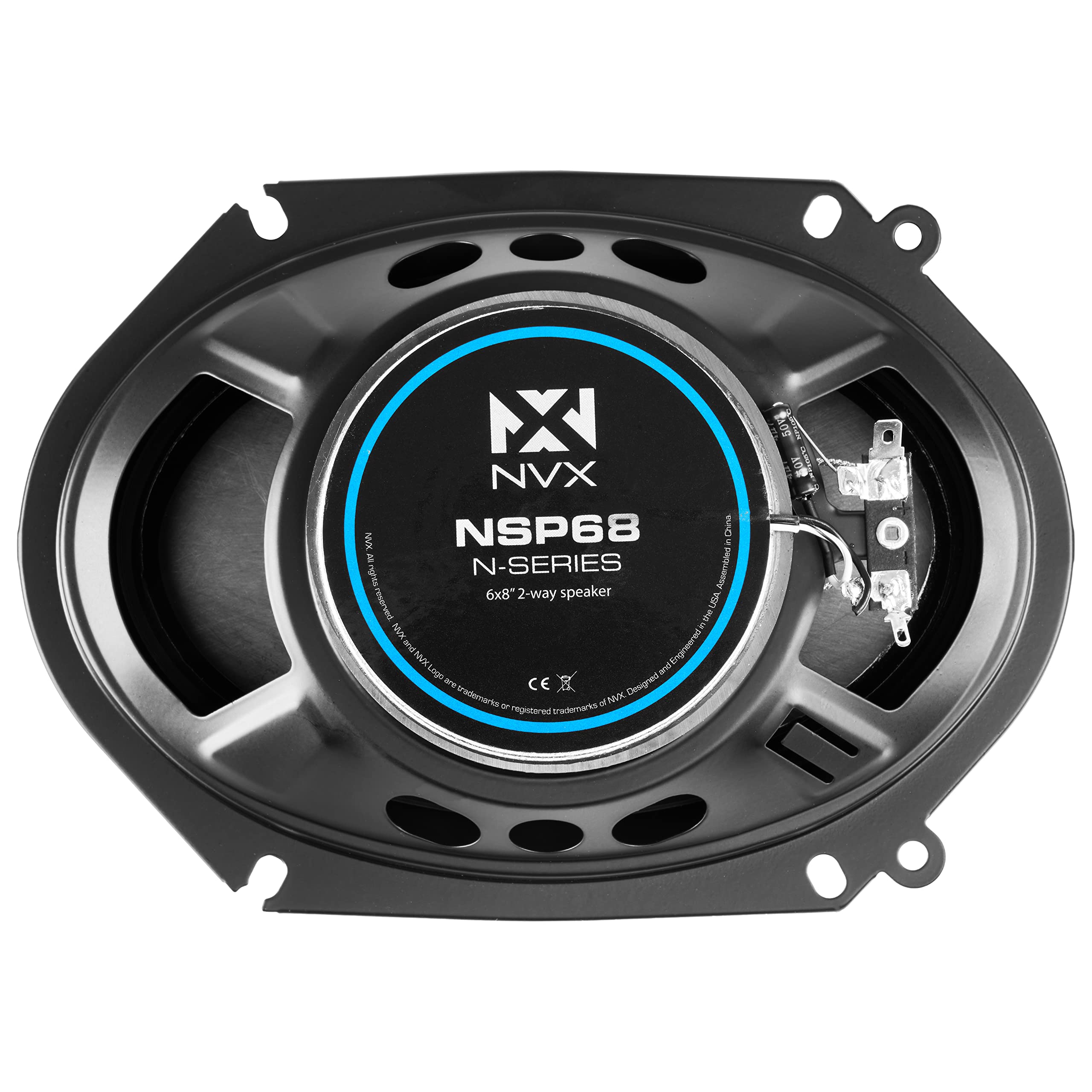 NVX NSP35 3.5" Car Speakers, 200W Max, 70W RMS, 2-Way Coaxial w/Silk Dome Tweeters & Built-in X-Overs, Easy to Install in Cars/Trucks/Doors (Pair)