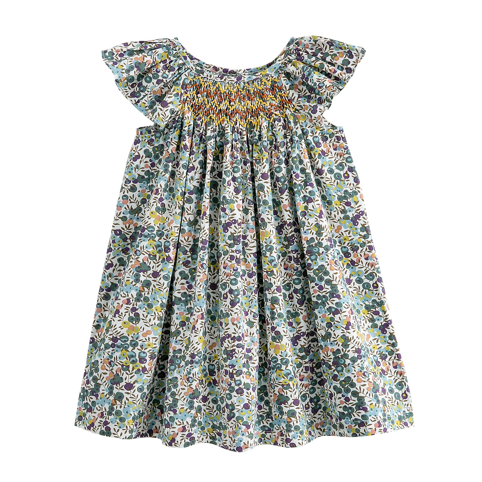 Simplee kids Baby Girl Smocked Dress Summer Casual Short Sleeve Dresses Floral Print Sundress Princess Dress for Toddlers