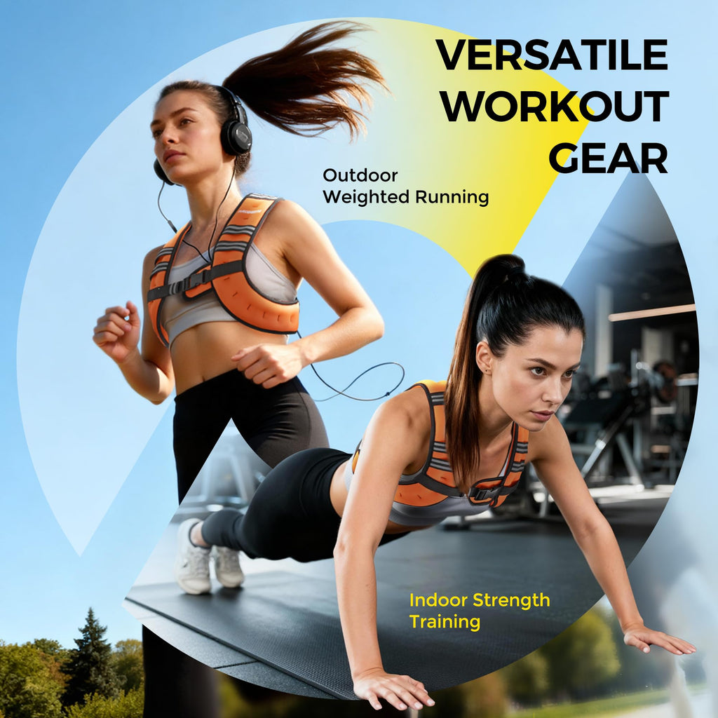 PACEARTH Weighted Vest,6lb/8lb/10lb/12lb/16lb/20lb/25lb/30lb Weight Vest with Reflective Stripe, Body Weight Vests for Women, Men, Weight Loss Workout, Strength Training, Running, Walking, Jogging
