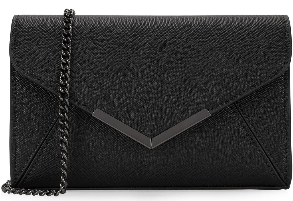 DEXMAY Women Envelope Clutch Faux Saffiano Leather Evening Handbag Foldover Clutch Bag Formal Dressy Purse
